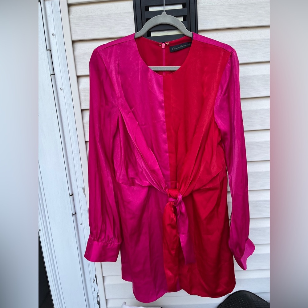 HOUSE OF HARLOW 1960 LADIES PINK LOTTA DRESS-L